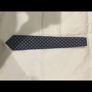 Men’s silk tie, vibrant blue and yellow